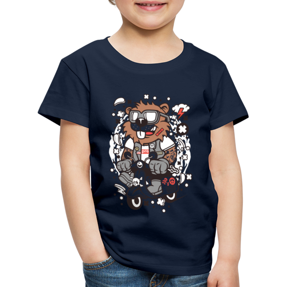 Maglietta Premium per bambini | Spreadshirt | Beaver Scooterist - navy