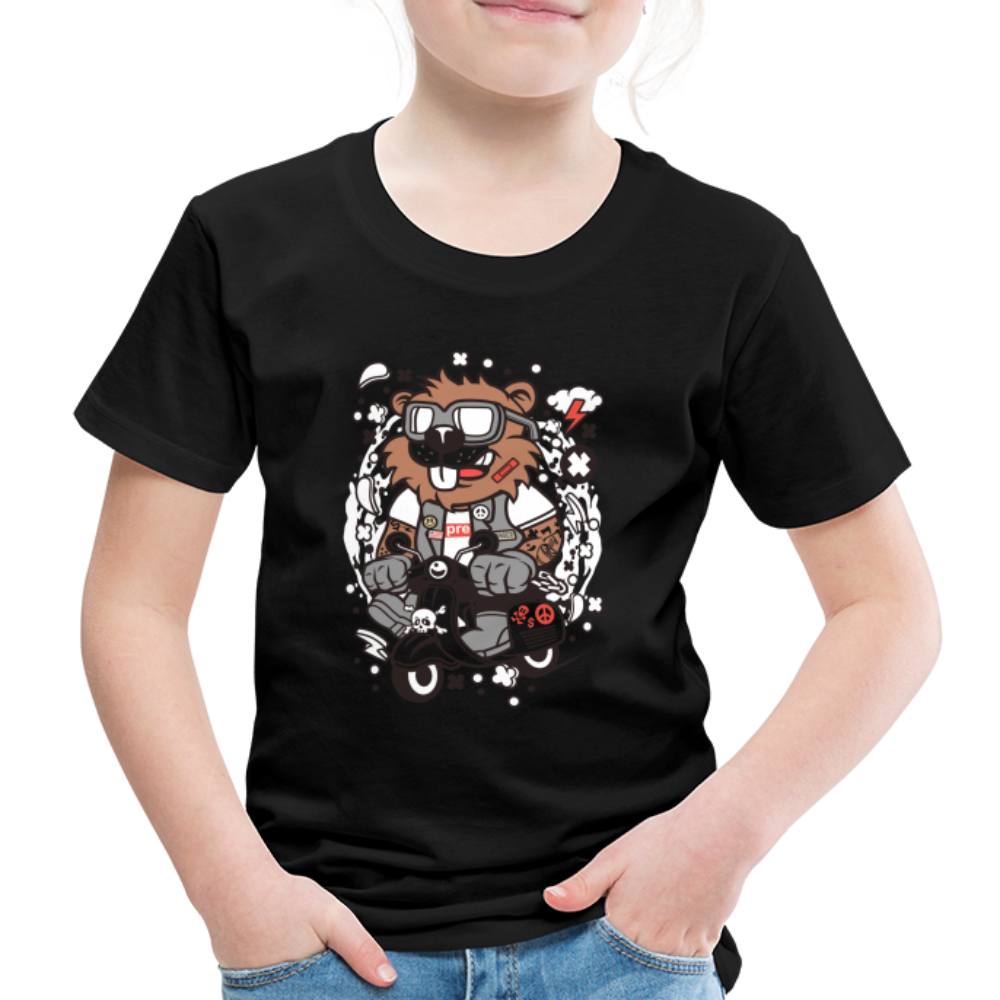 Maglietta Premium per bambini | Spreadshirt | Beaver Scooterist - nero