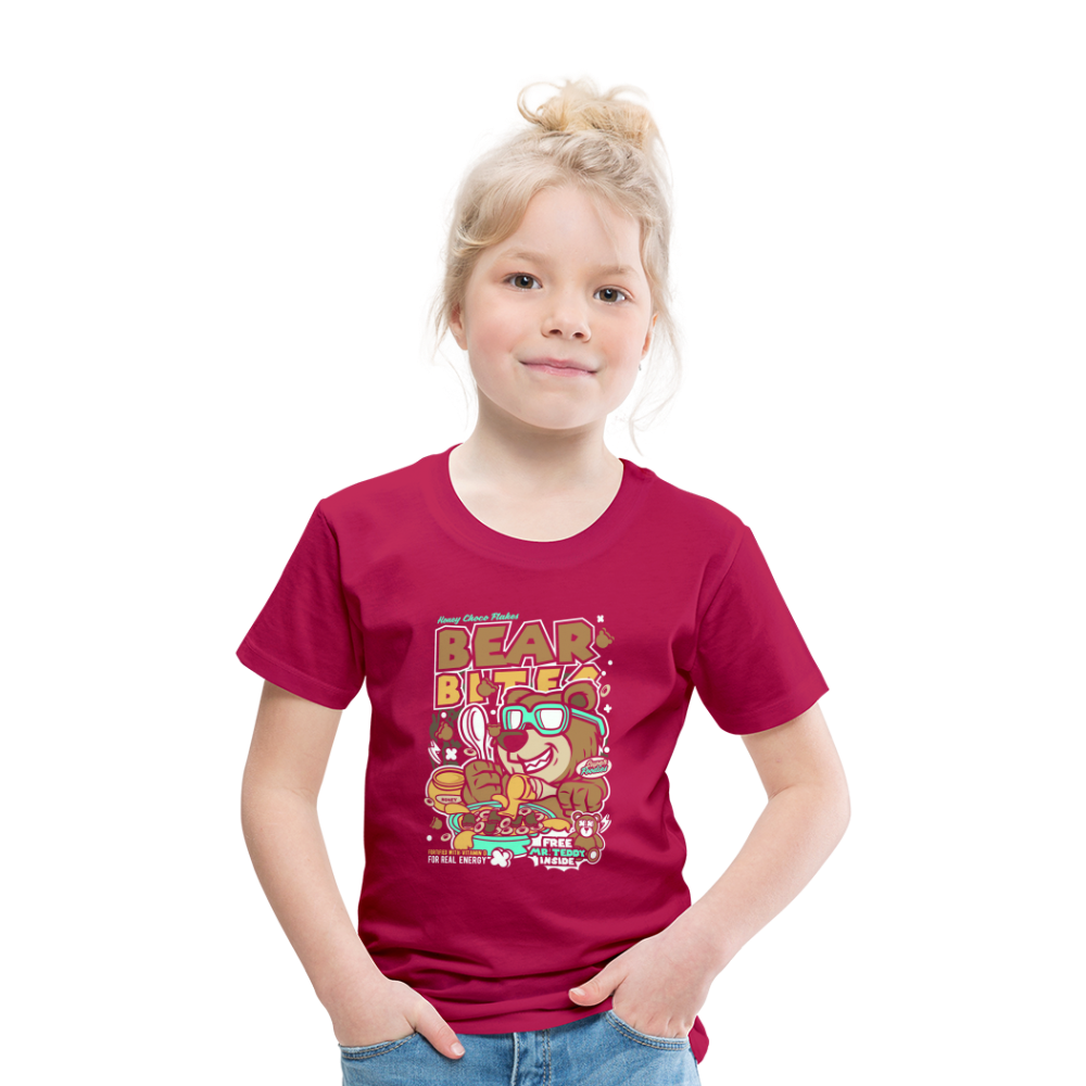 Maglietta Premium per bambini | Spreadshirt | Bear Bites - Borgogna