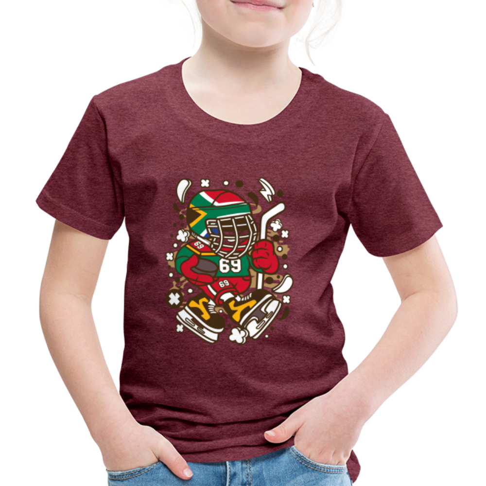 Maglietta Premium per bambini | Spreadshirt | Hockey Kid - rosso bordeaux melange