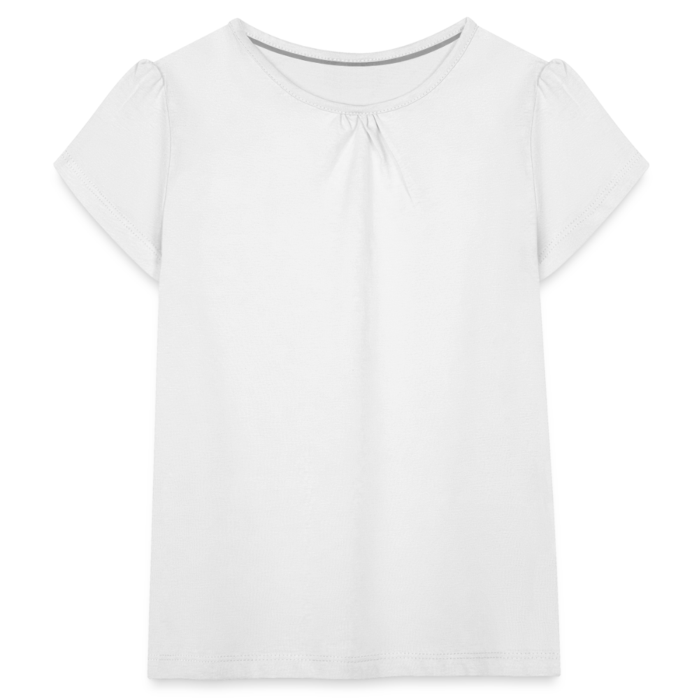 Maglietta da ragazza con arricciatura | Spreadshirt - bianco