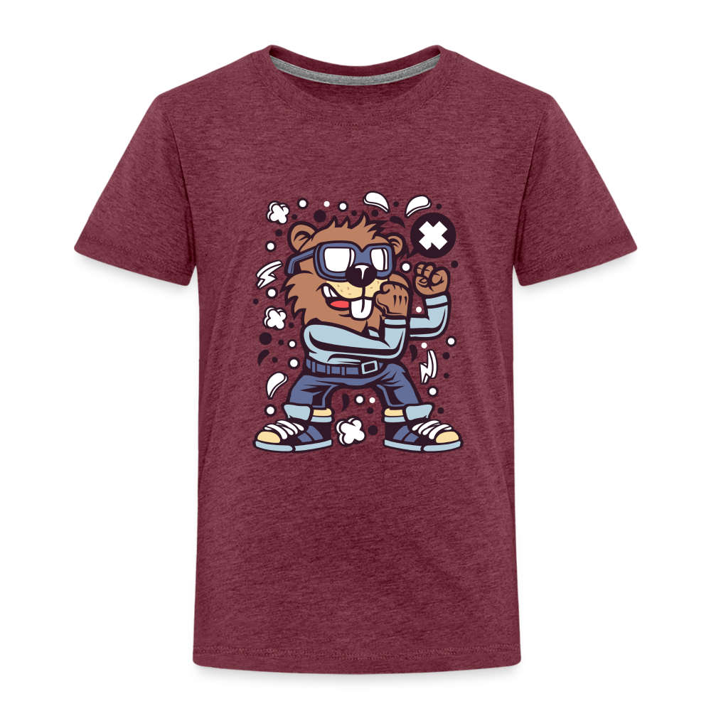 Maglietta Premium per bambini | Spreadshirt | Beaver Fighter - rosso bordeaux melange