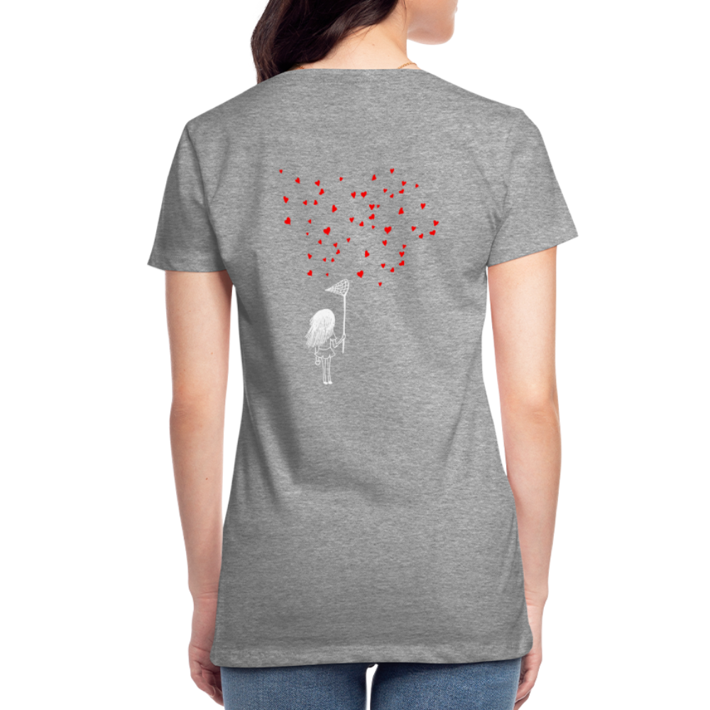 Maglietta Premium da donna | Spreadshirt | Collect Hearts - grigio melange