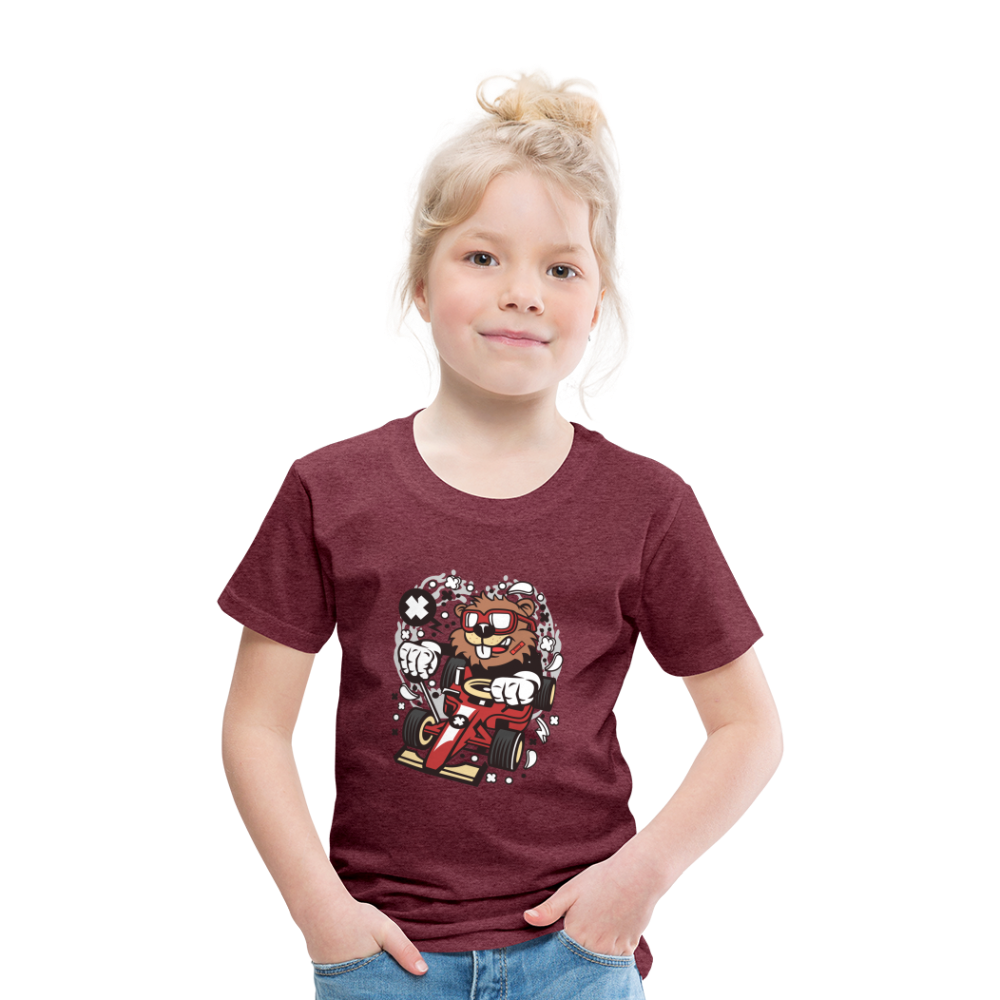 Maglietta Premium per bambini | Spreadshirt | Beaver Racer - rosso bordeaux melange