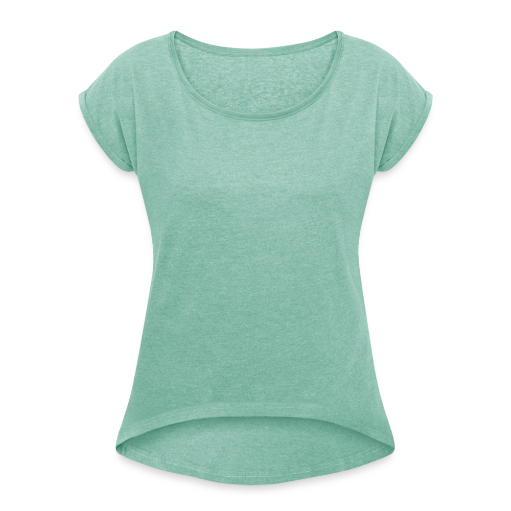 Maglietta da donna con maniche a risvolto | Spreadshirt - menta melange