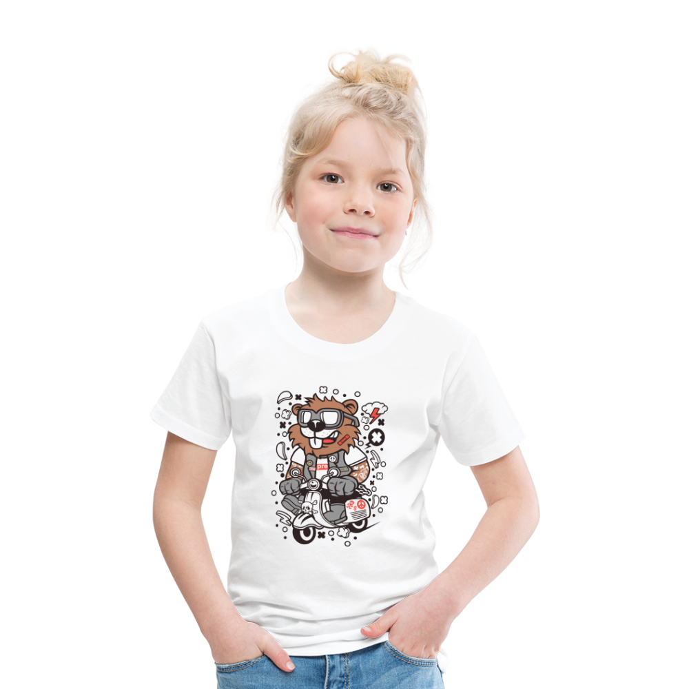 Maglietta Premium per bambini | Spreadshirt | Beaver Scooterist - bianco