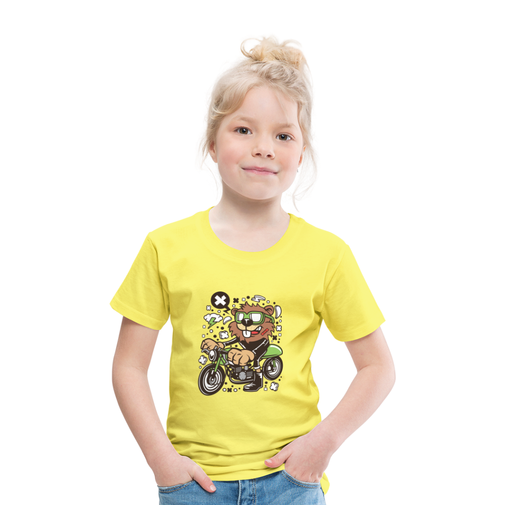 Maglietta Premium per bambini | Spreadshirt | Beaver Motorcycle - giallo