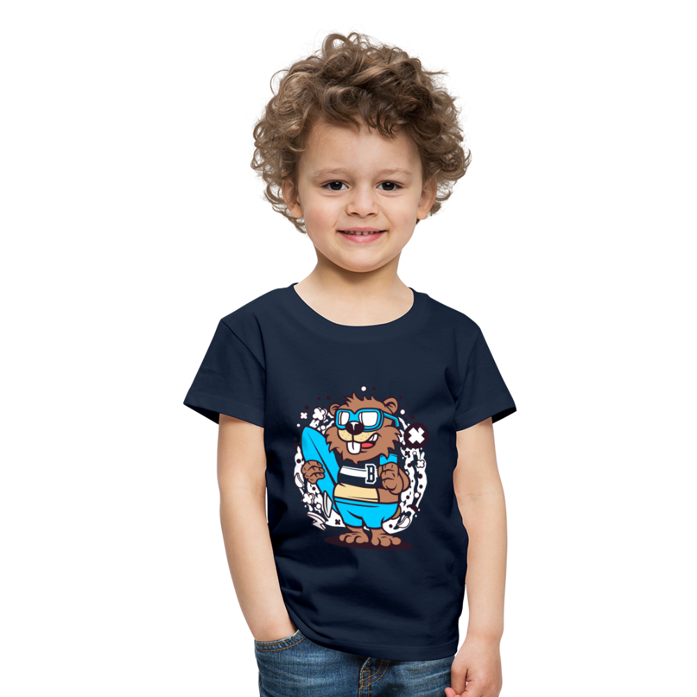 Maglietta Premium per bambini | Spreadshirt | Beaver Surfing - navy