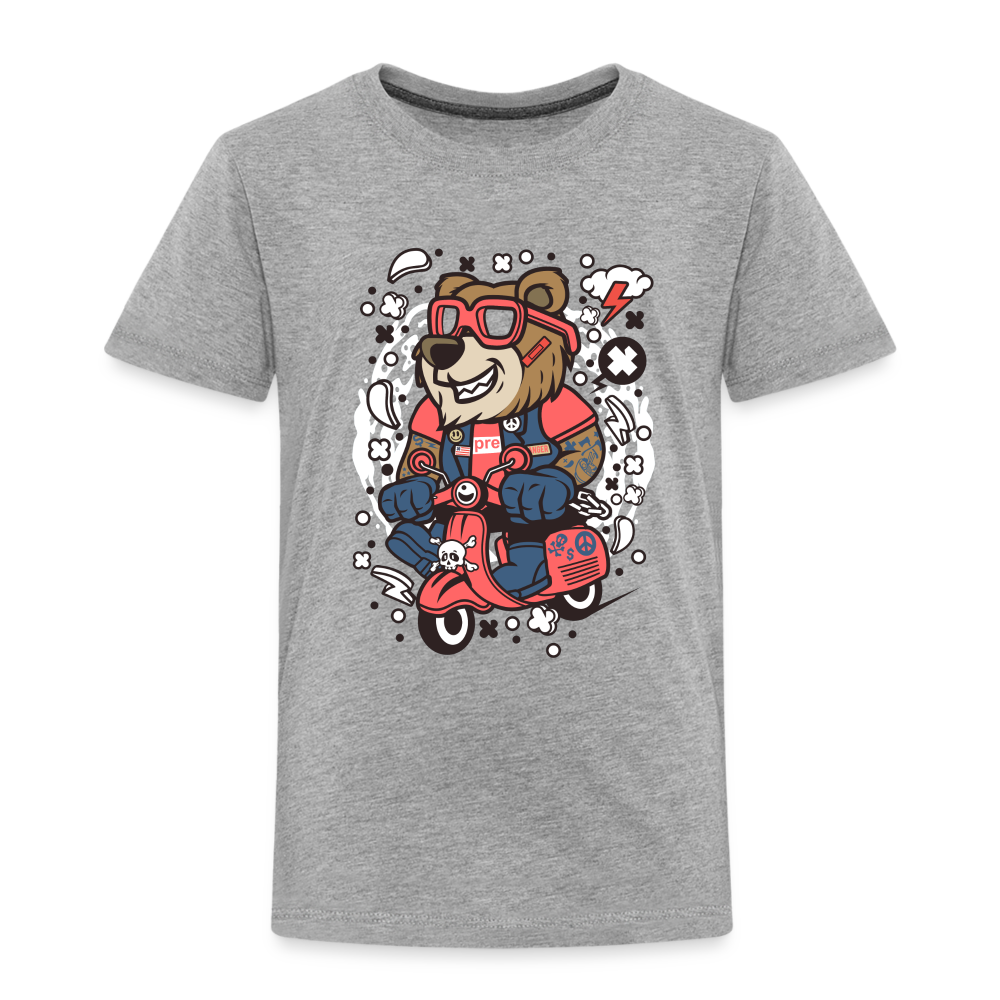 Maglietta Premium per bambini | Spreadshirt | Bear Scooterist - grigio melange