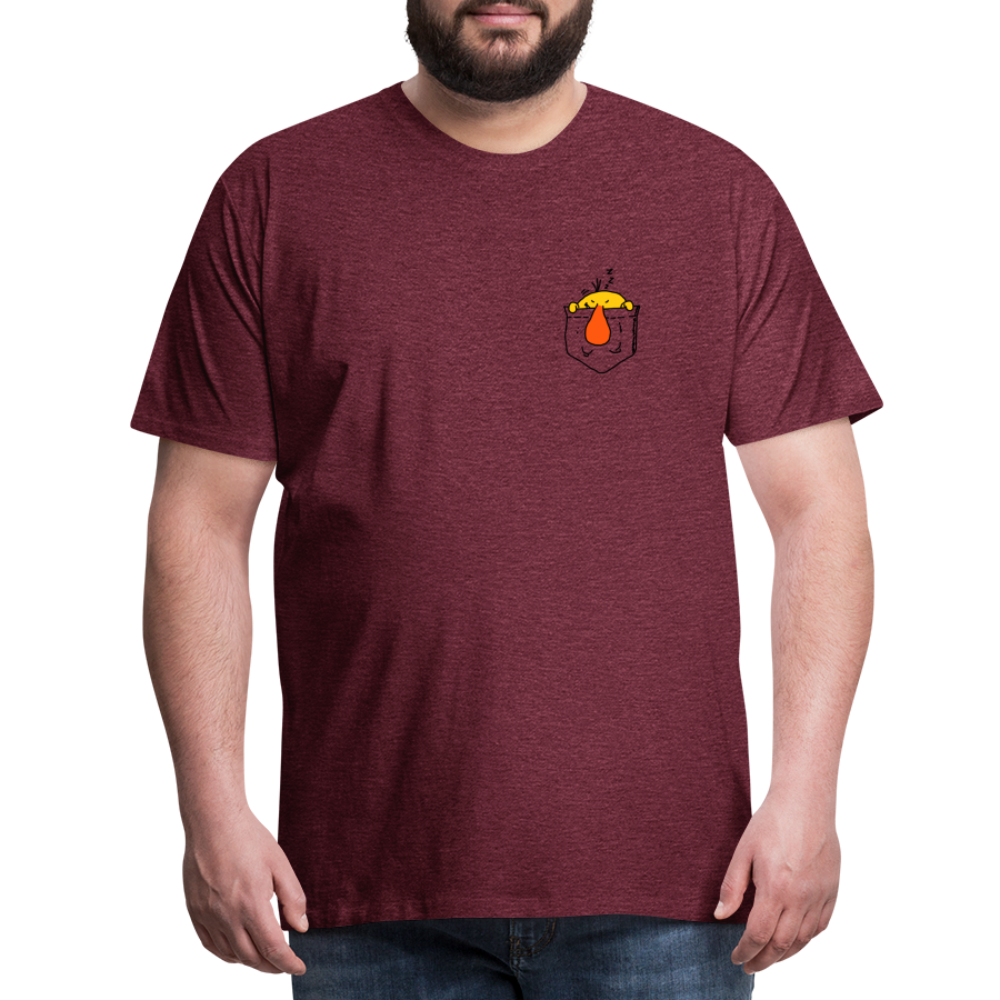 Maglietta Premium da uomo | Spreadshirt | Pocket Bug - rosso bordeaux melange