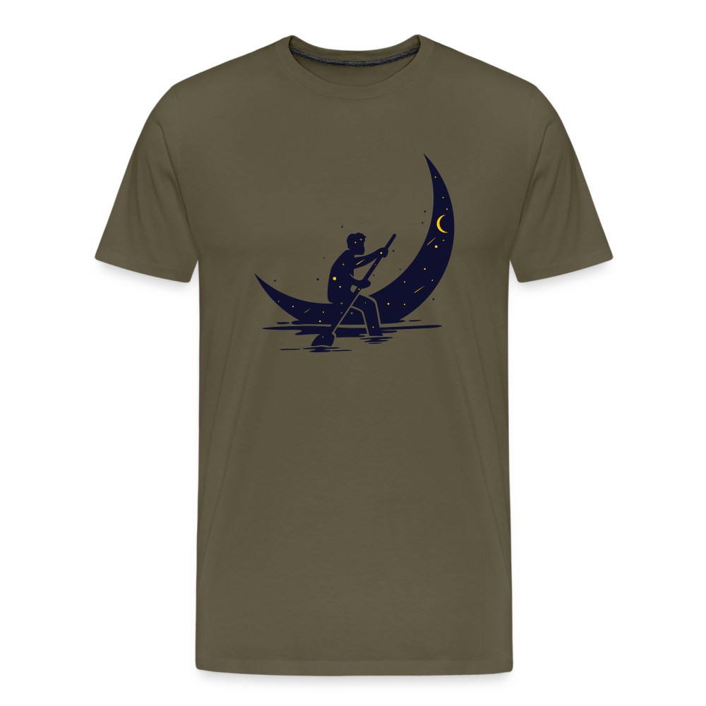 Maglietta Premium da uomo | Spreadshirt | Moon Boat - kaki