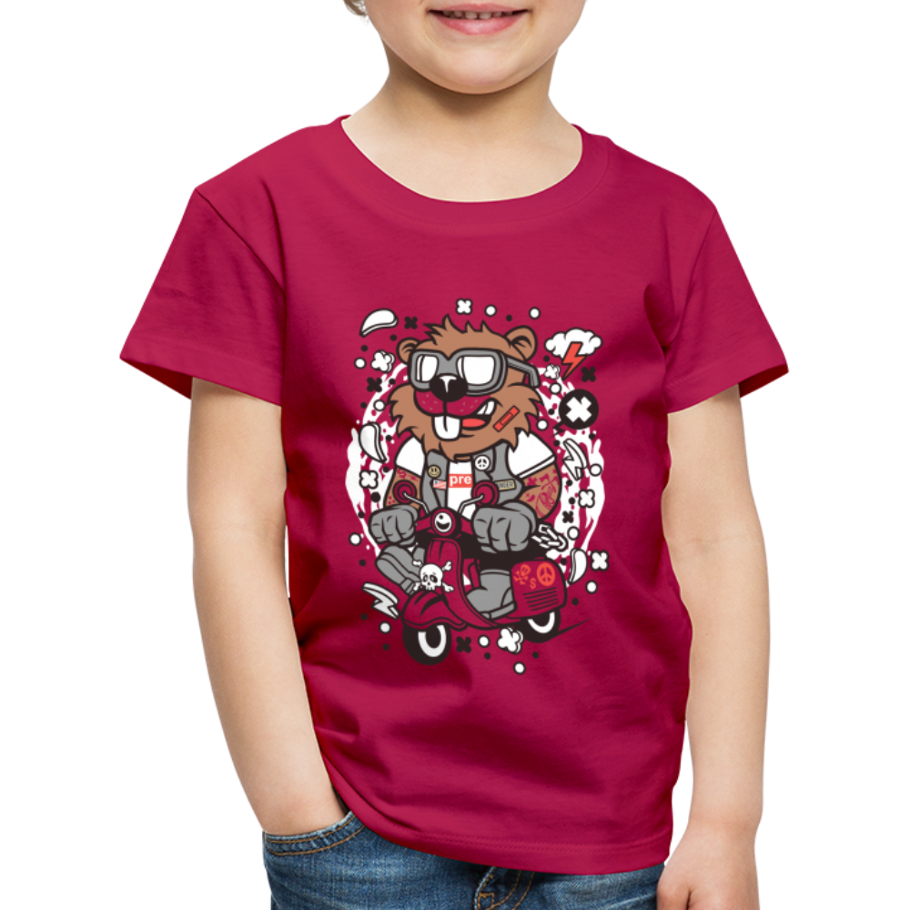 Maglietta Premium per bambini | Spreadshirt | Beaver Scooterist - Borgogna