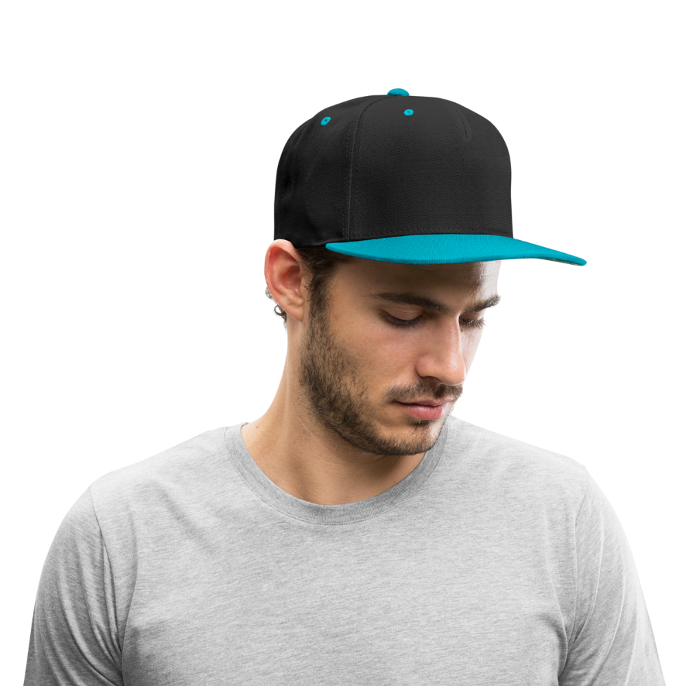 Cappellino snapback in contrasto cromatico | Beechfield - nero/turchese