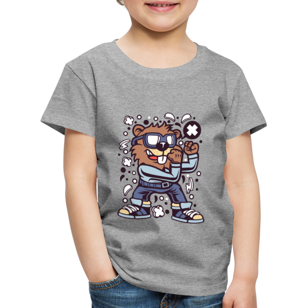 Maglietta Premium per bambini | Spreadshirt | Beaver Fighter - grigio melange