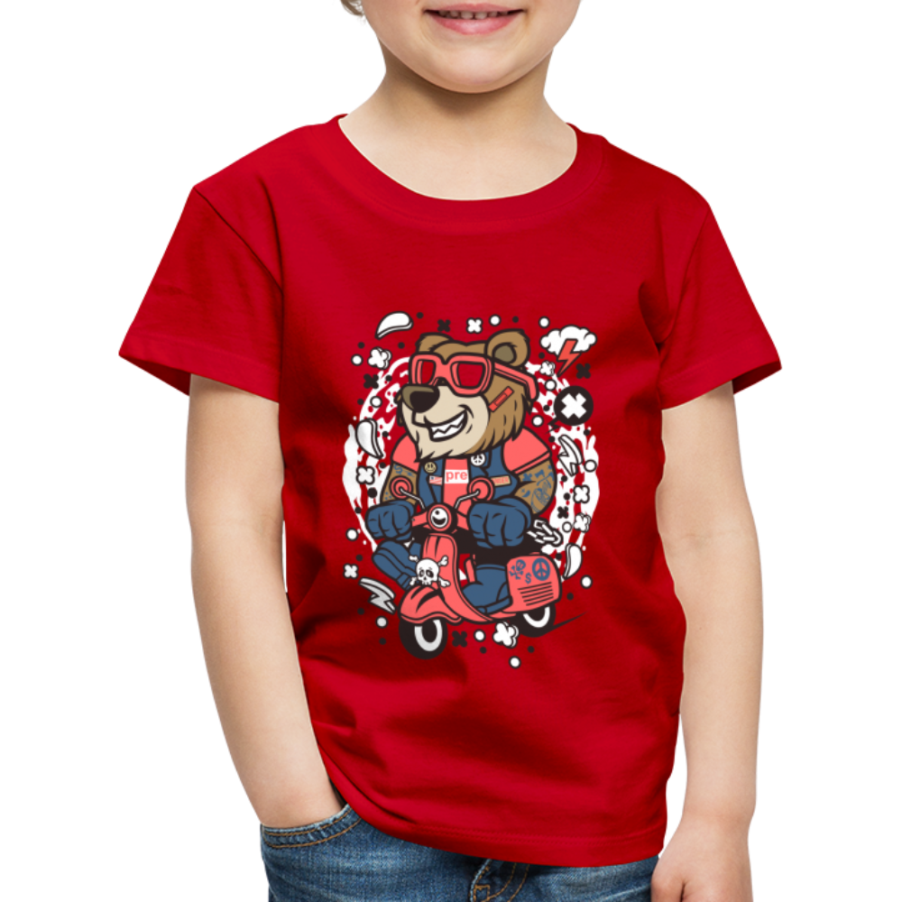 Maglietta Premium per bambini | Spreadshirt | Bear Scooterist - rosso