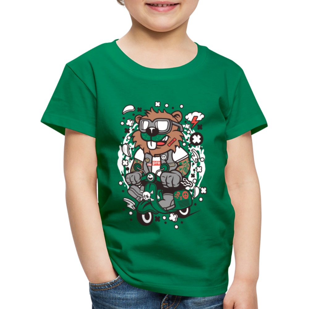 Maglietta Premium per bambini | Spreadshirt | Beaver Scooterist - verde kelly