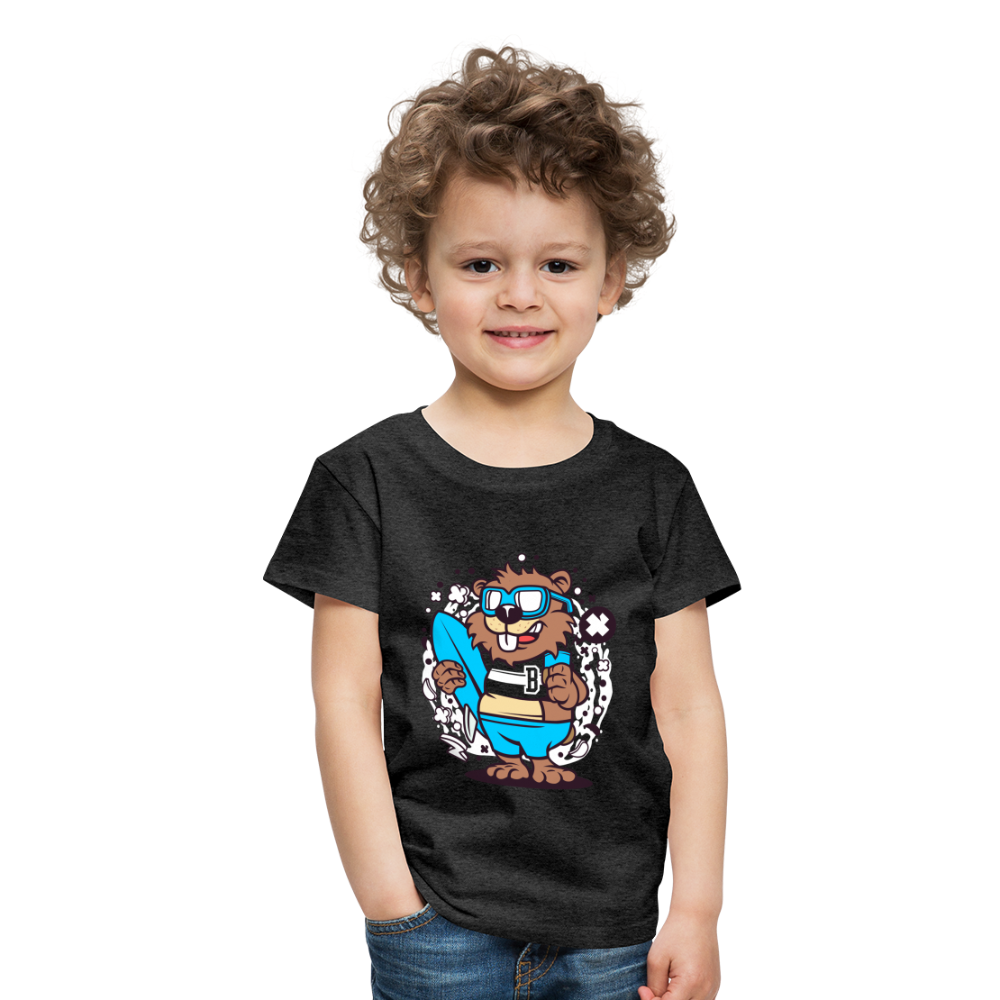 Maglietta Premium per bambini | Spreadshirt | Beaver Surfing - antracite