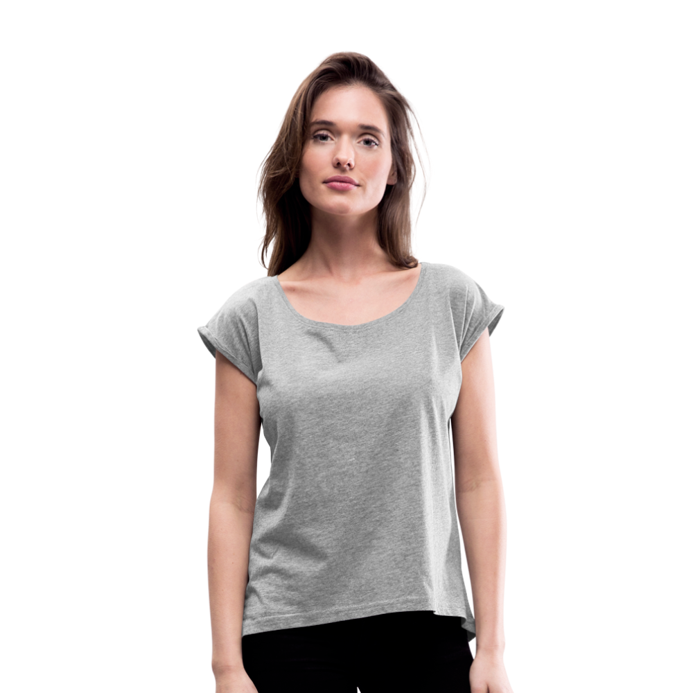 Maglietta da donna con maniche a risvolto | Spreadshirt - grigio melange