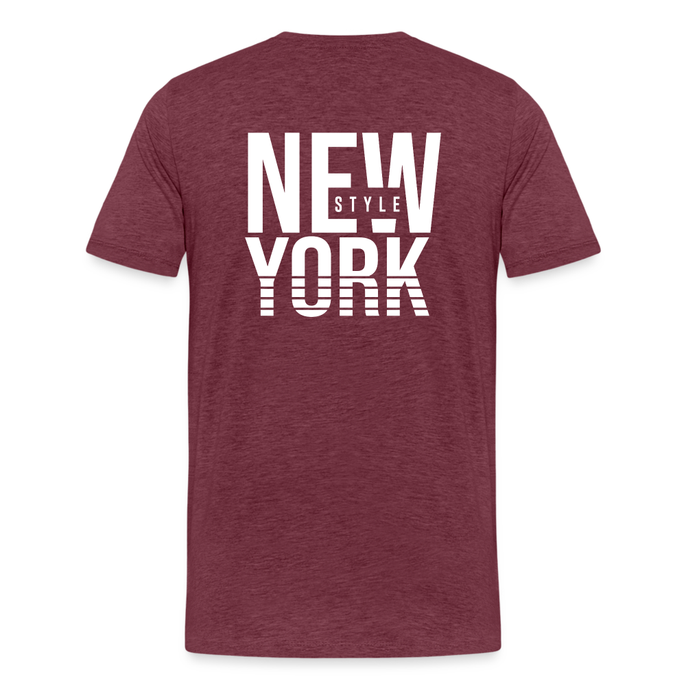 Maglietta Premium da uomo | Spreadshirt | New York Style - rosso bordeaux melange