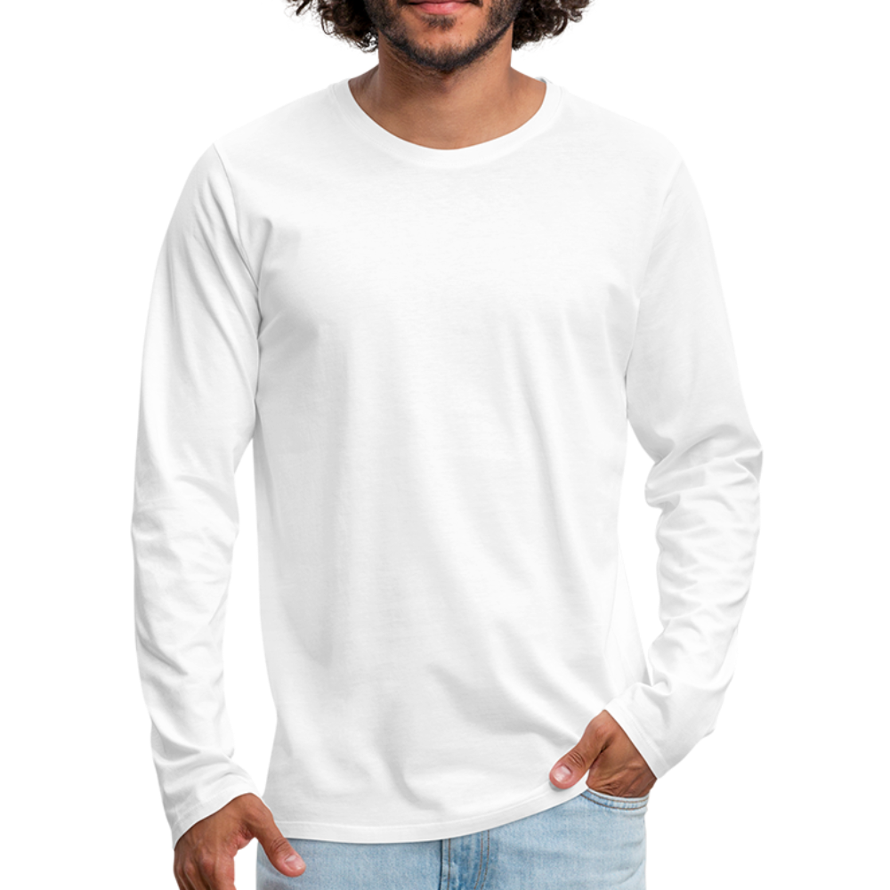 Maglietta Premium a manica lunga da uomo | Spreadshirt - bianco