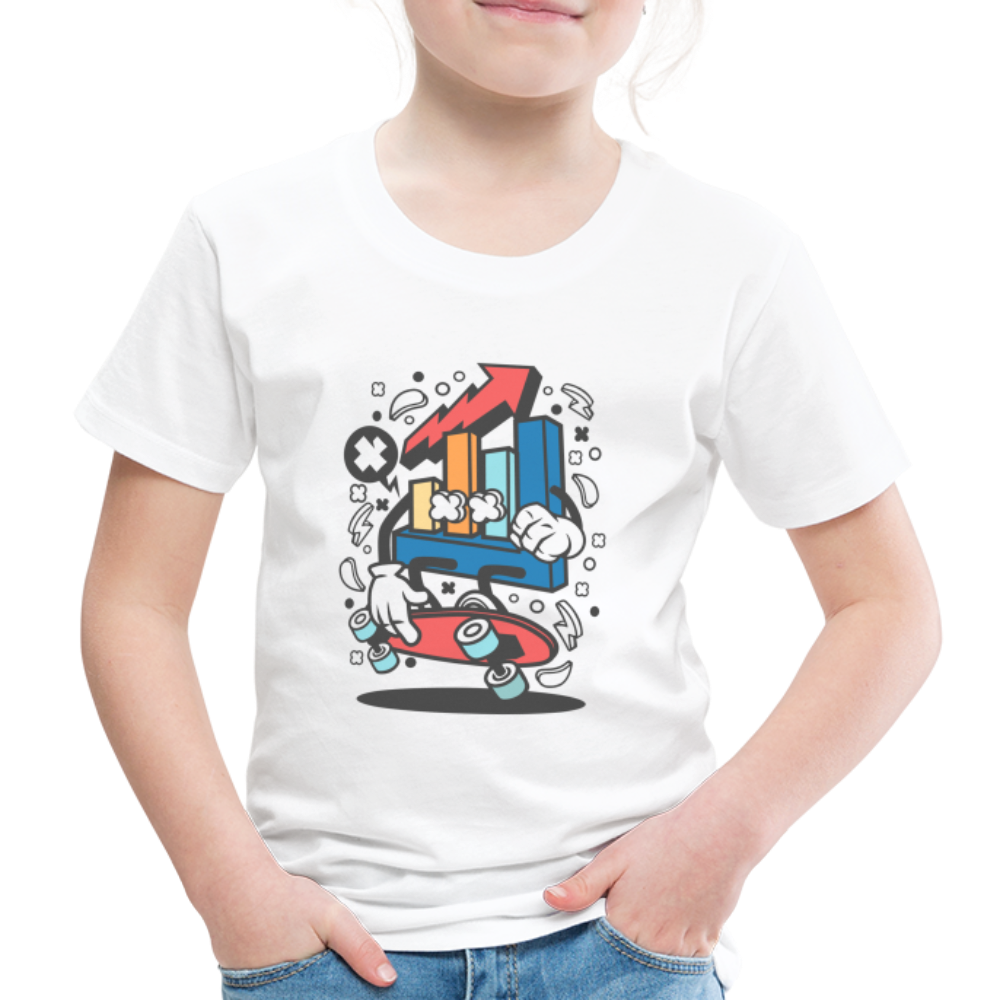 Maglietta Premium per bambini | Spreadshirt | Chart Skater - bianco