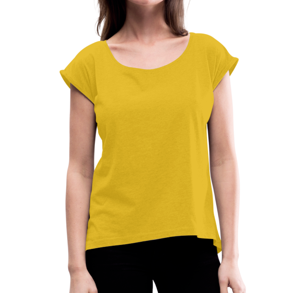 Maglietta da donna con maniche a risvolto | Spreadshirt - giallo senape