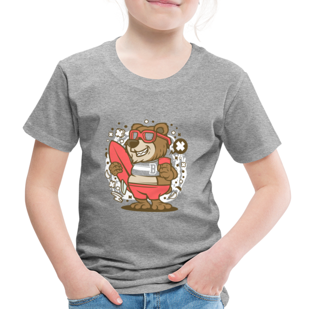 Maglietta Premium per bambini | Spreadshirt | Bear Surfing - grigio melange