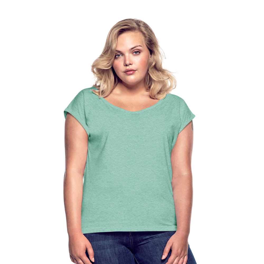 Maglietta da donna con maniche a risvolto | Spreadshirt - menta melange