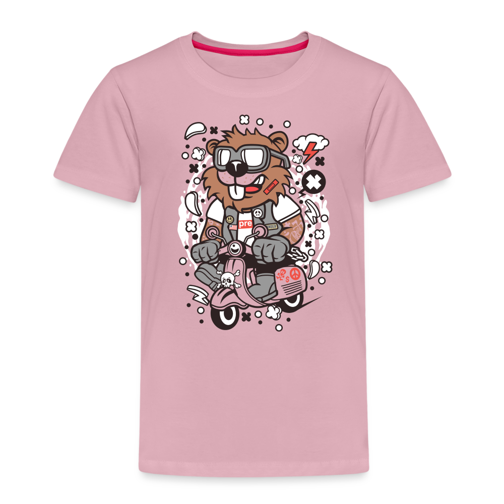 Maglietta Premium per bambini | Spreadshirt | Beaver Scooterist - rosa chiaro