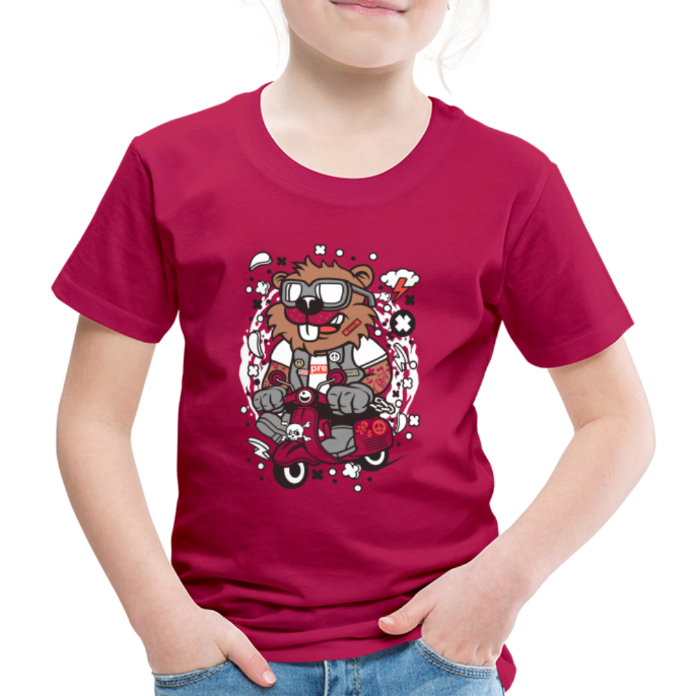 Maglietta Premium per bambini | Spreadshirt | Beaver Scooterist - Borgogna