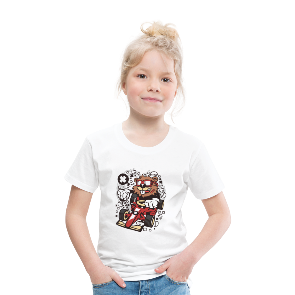 Maglietta Premium per bambini | Spreadshirt | Beaver Racer - bianco