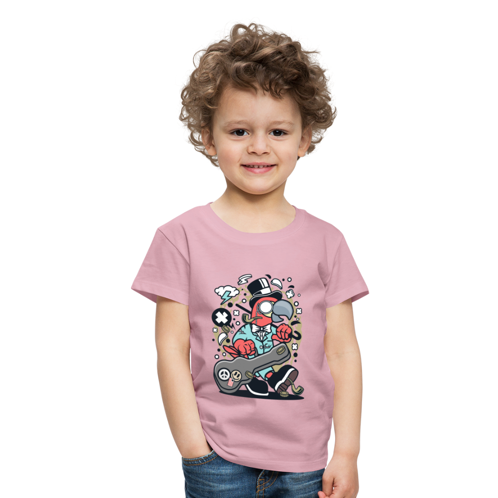 Maglietta Premium per bambini | Spreadshirt | Bird Guitarist - rosa chiaro