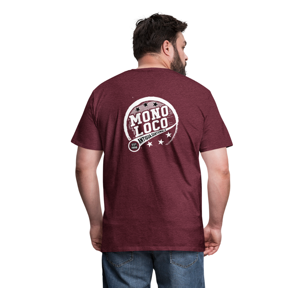 Maglietta Premium da uomo | Spreadshirt | Mono Loco - rosso bordeaux melange