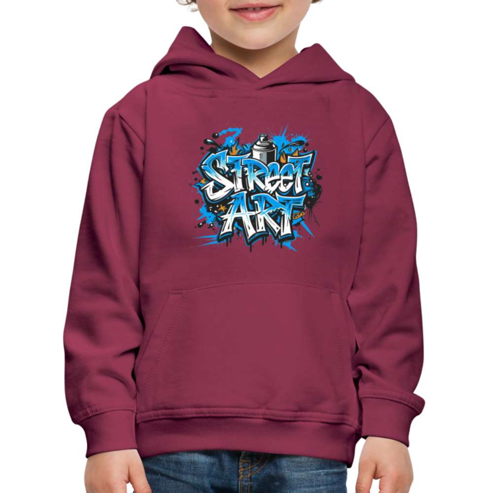 Felpa con cappuccio Premium per bambini | Spreadshirt | Street Art - rosso bordeaux