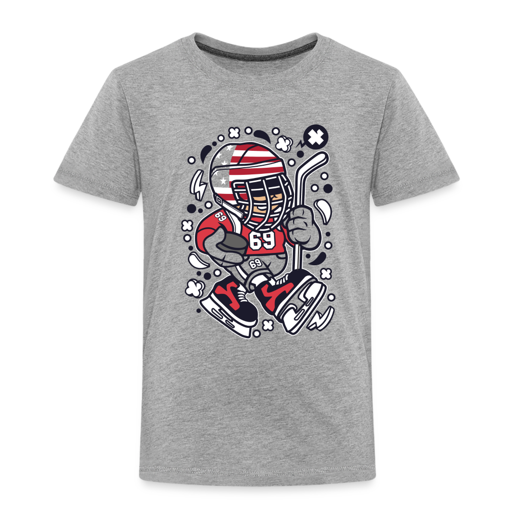 Maglietta Premium per bambini | Spreadshirt | American Hockey Kid - grigio melange