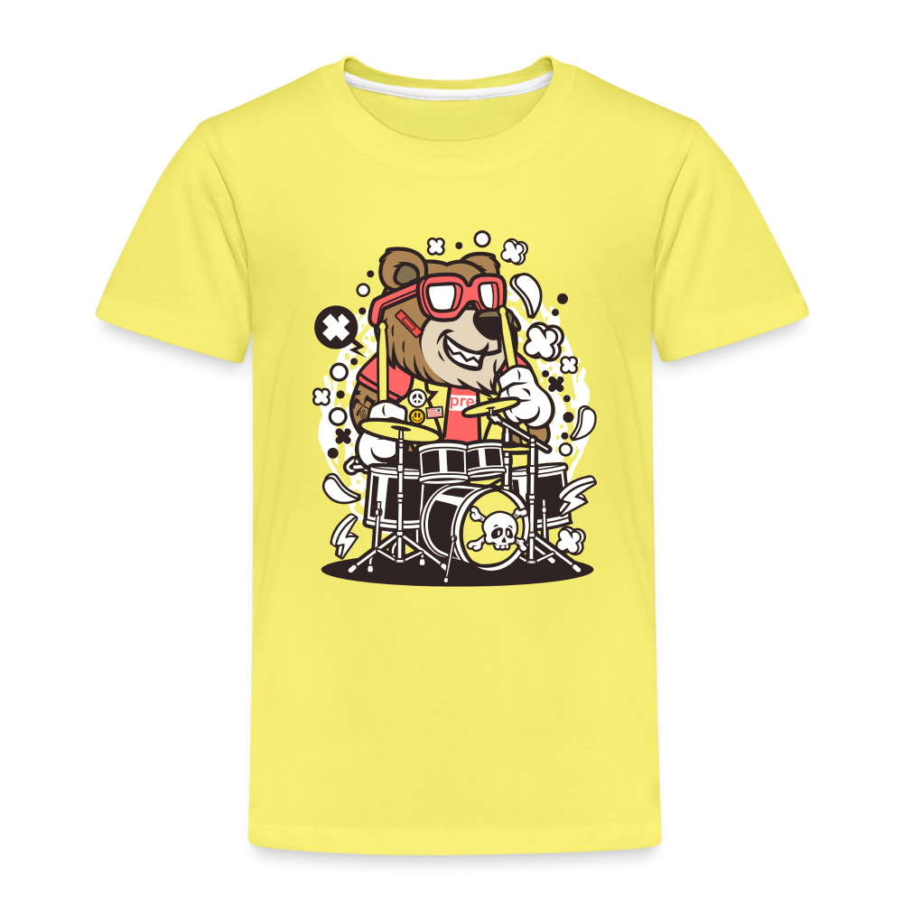 Maglietta Premium per bambini | Spreadshirt | Bear Drummer - giallo