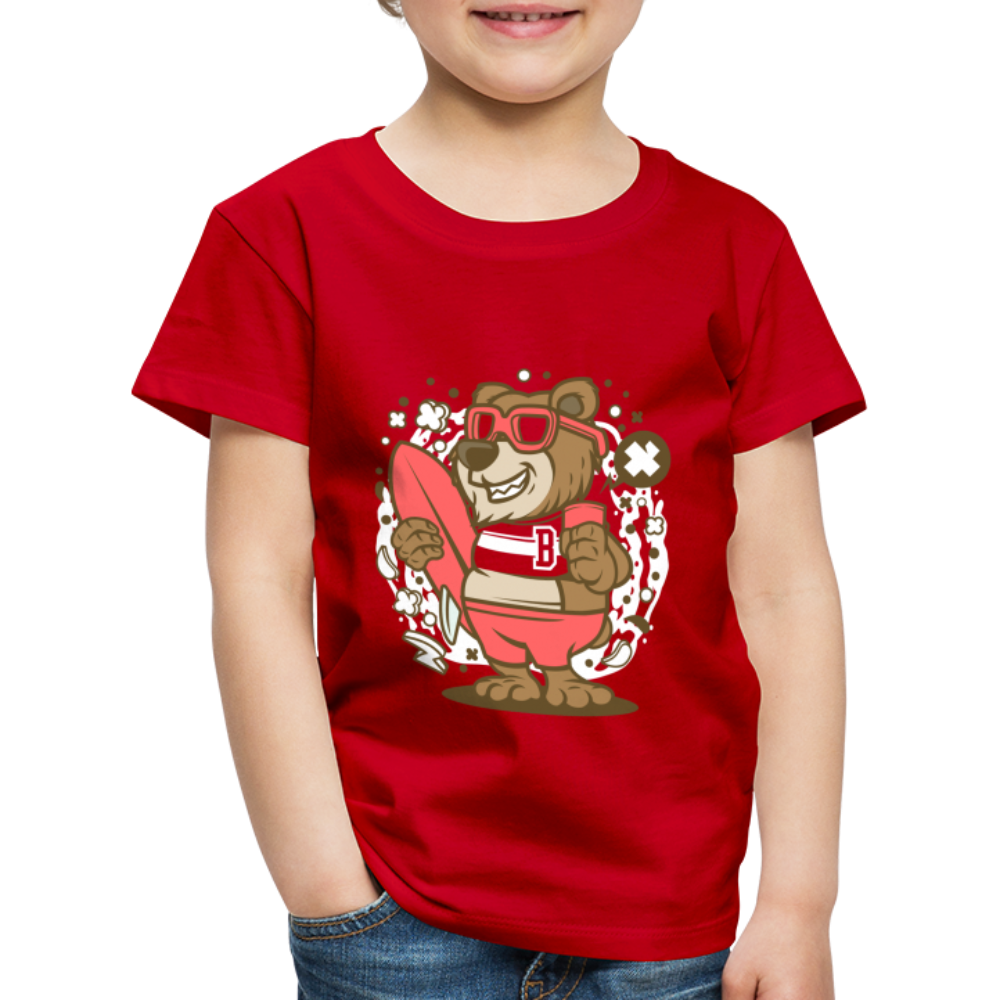 Maglietta Premium per bambini | Spreadshirt | Bear Surfing - rosso