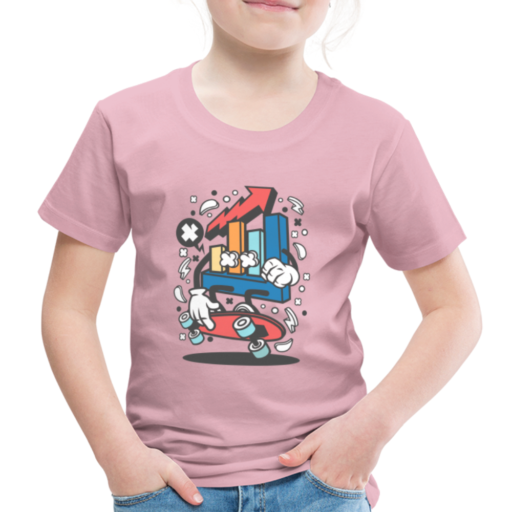 Maglietta Premium per bambini | Spreadshirt | Chart Skater - rosa chiaro