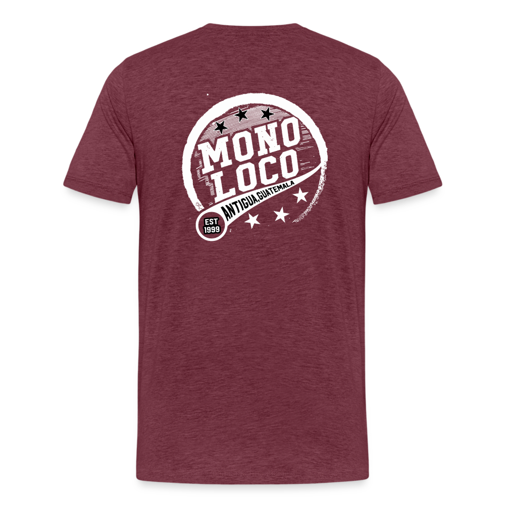 Maglietta Premium da uomo | Spreadshirt | Mono Loco - rosso bordeaux melange