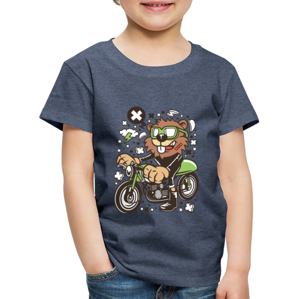 Maglietta Premium per bambini | Spreadshirt | Beaver Motorcycle - bluastro