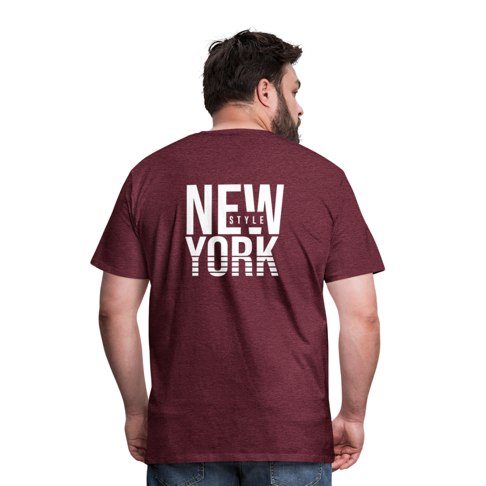 Maglietta Premium da uomo | Spreadshirt | New York Style - rosso bordeaux melange