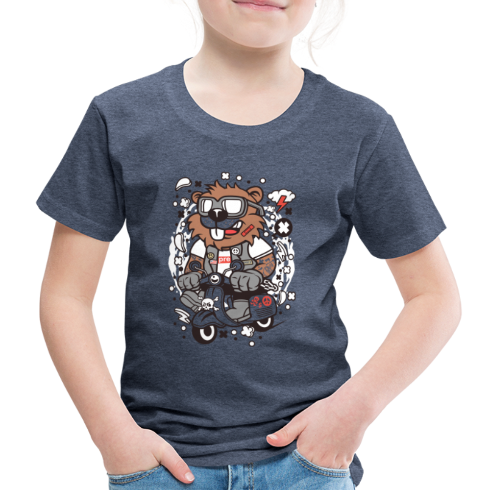 Maglietta Premium per bambini | Spreadshirt | Beaver Scooterist - bluastro