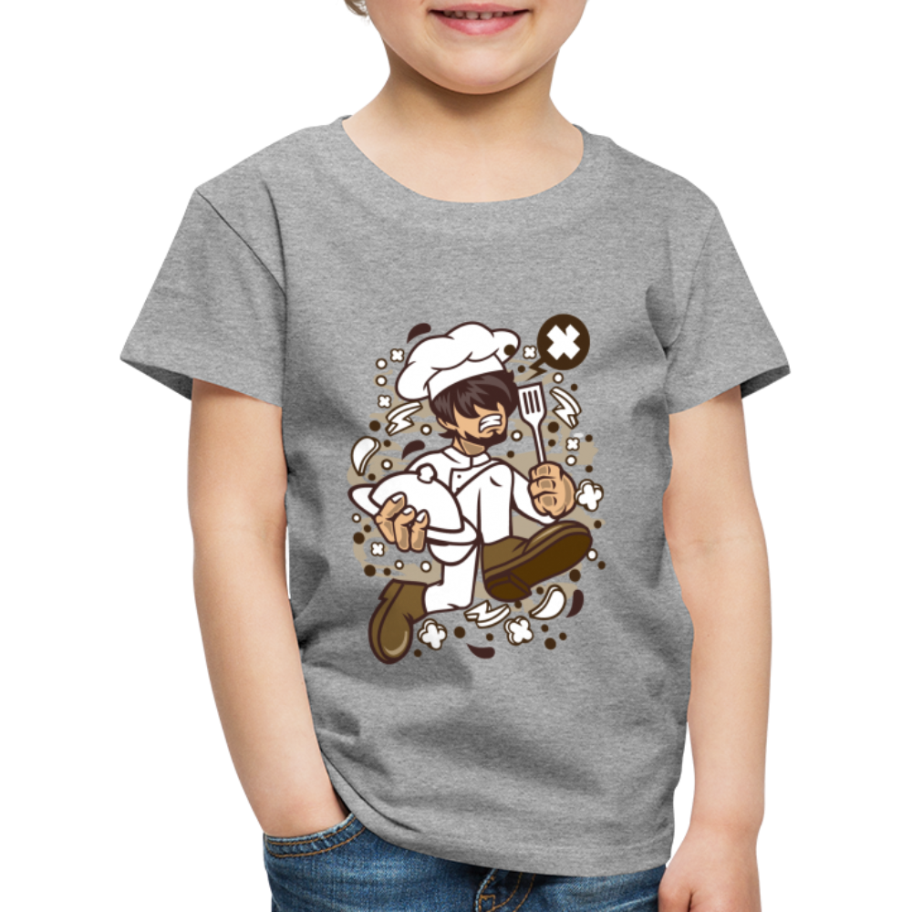 Maglietta Premium per bambini | Spreadshirt | Chef Running - grigio melange