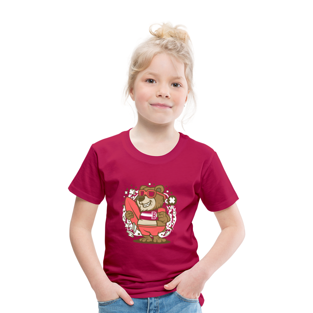 Maglietta Premium per bambini | Spreadshirt | Bear Surfing - Borgogna