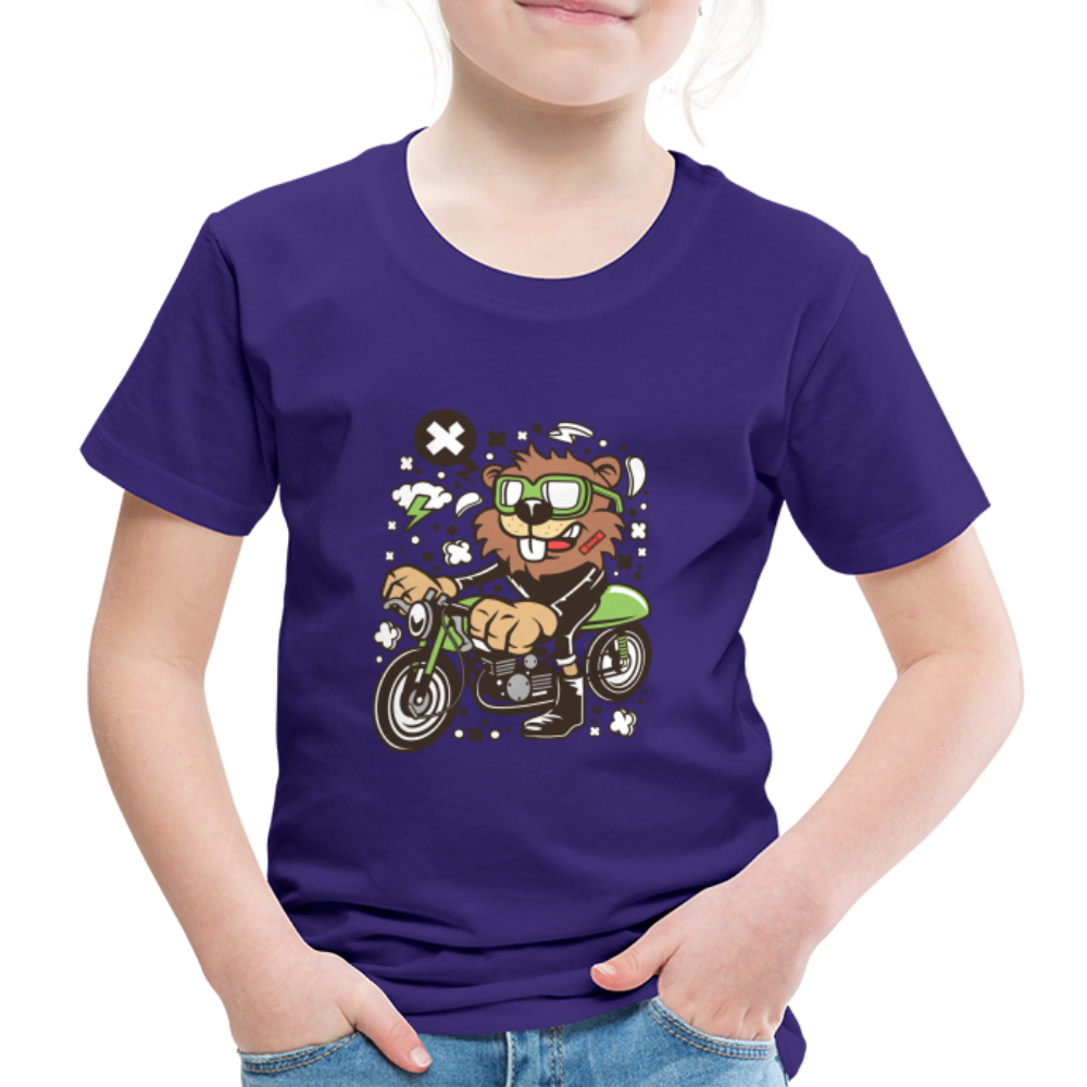 Maglietta Premium per bambini | Spreadshirt | Beaver Motorcycle - viola