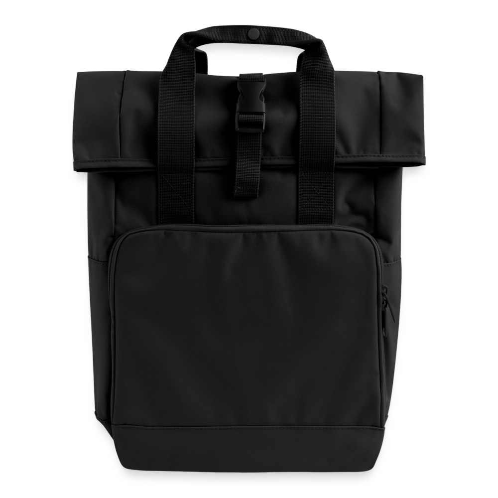 Zaino con apertura rolltop e due maniglie | BagBase - nero