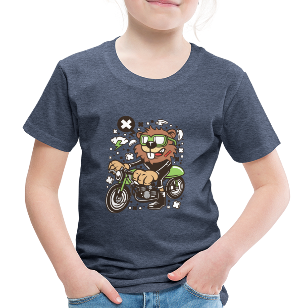 Maglietta Premium per bambini | Spreadshirt | Beaver Motorcycle - bluastro