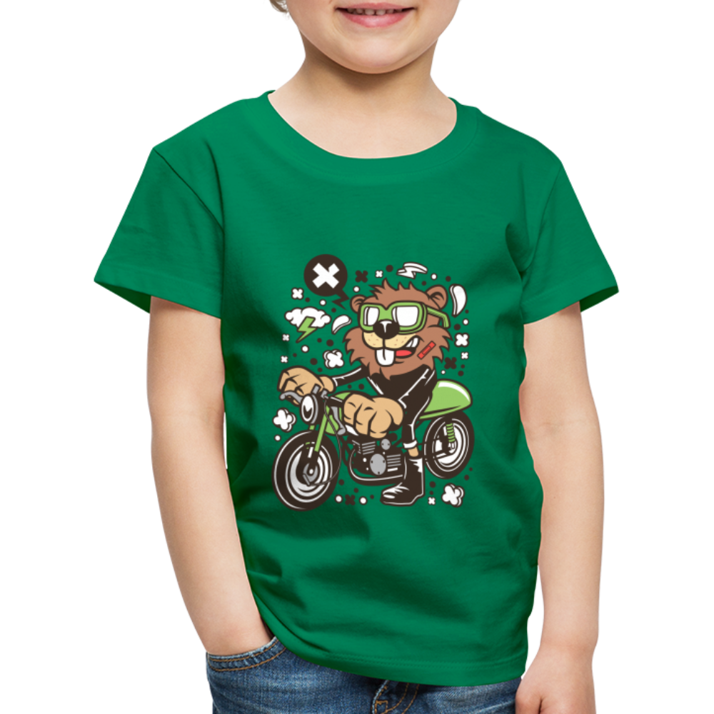 Maglietta Premium per bambini | Spreadshirt | Beaver Motorcycle - verde kelly