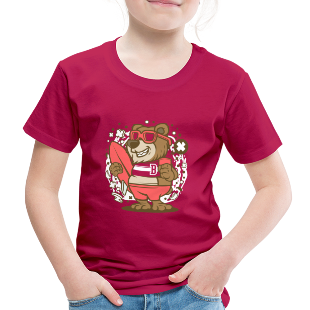 Maglietta Premium per bambini | Spreadshirt | Bear Surfing - Borgogna