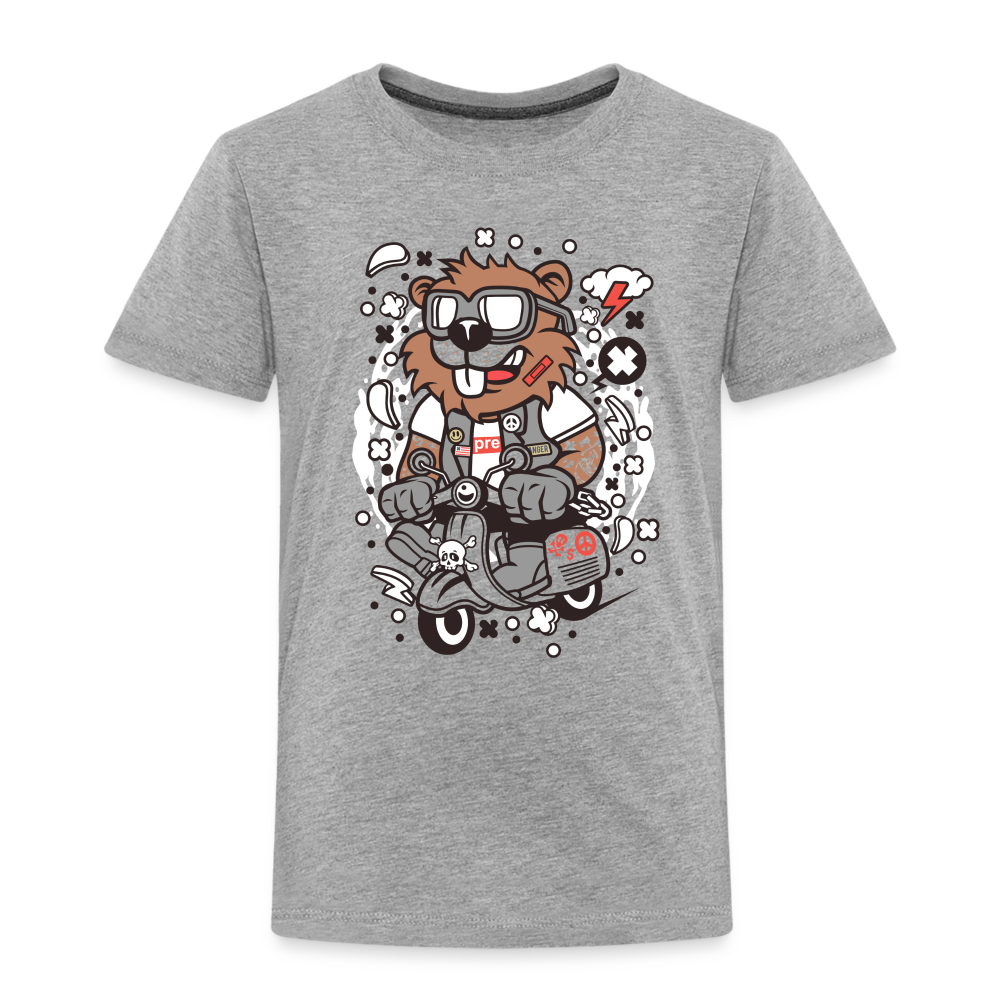 Maglietta Premium per bambini | Spreadshirt | Beaver Scooterist - grigio melange